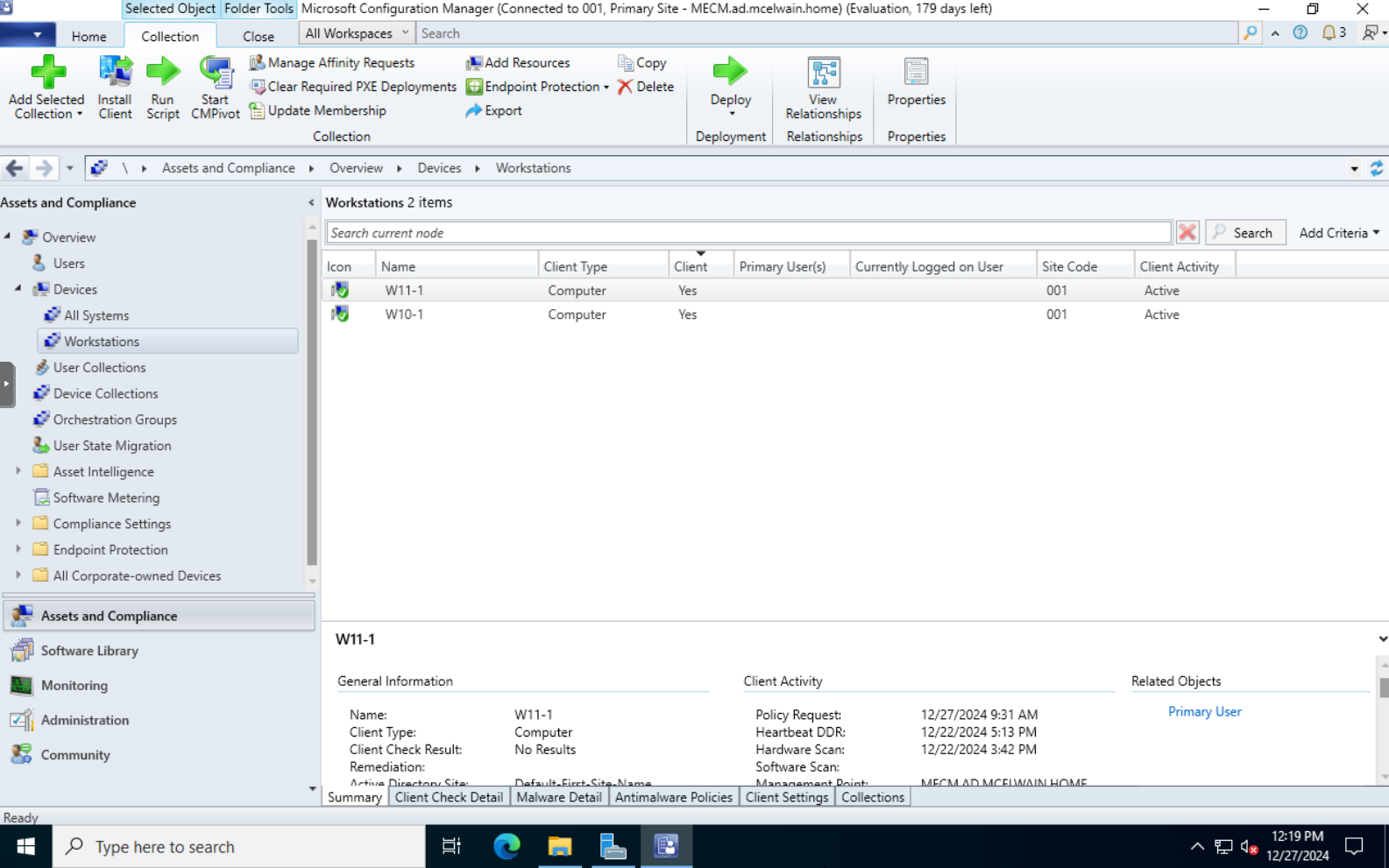 Confirming systems populated within the Device Collection